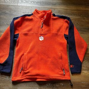 Clemson Starter Fleece Jacket Vintage Ripcords 1/4 Zip Pockets Men's‎ Medium